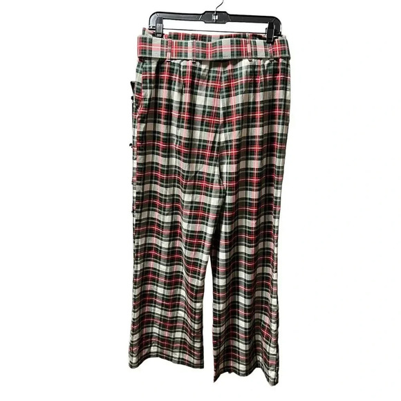 Alex Marie Rebecca Tartan Time Plaid Belted Paperbag Waist Pants - Picture 6 of 7